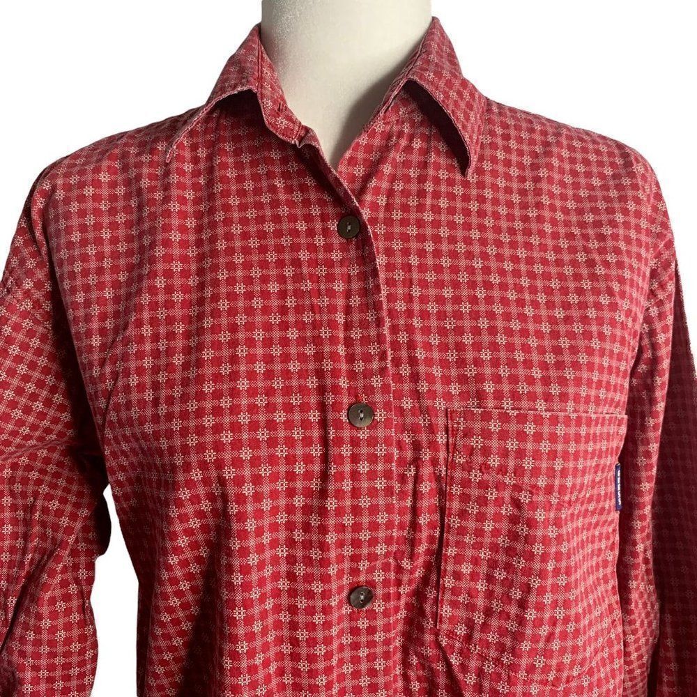 Vintage Guess Jeans Button Up Shirt M Red Checkered